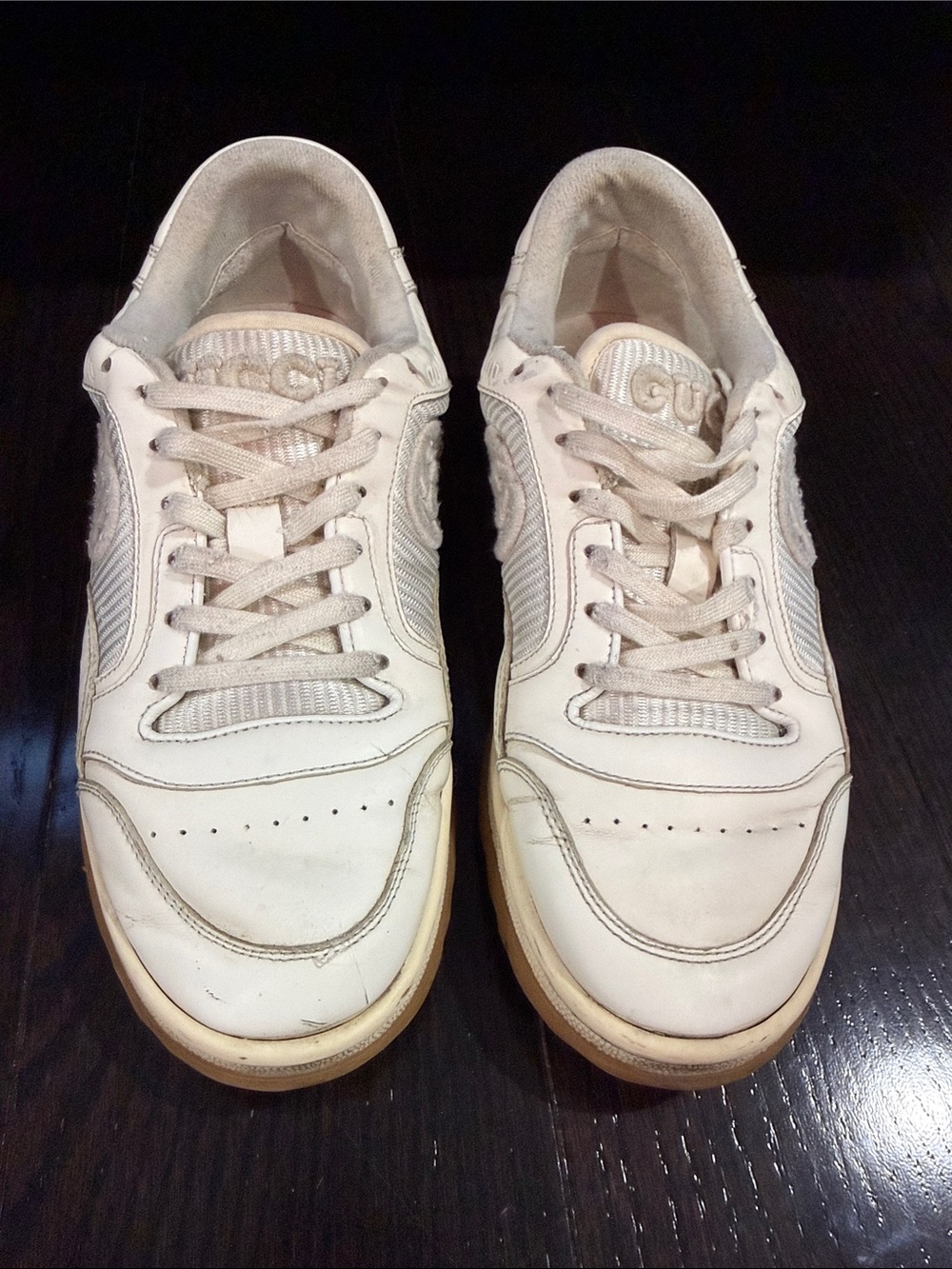 Gucci Men’s Cream Low-Top Sneakers